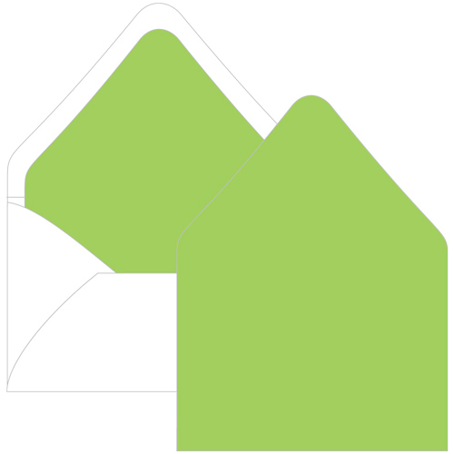 Leaf Green Euro Flap Envelope Liner - A1 Gmund Colors Matt