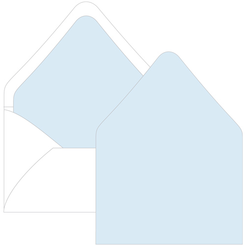 Light Sky Blue Euro Flap Envelope Liner - A1 Gmund Colors Matt