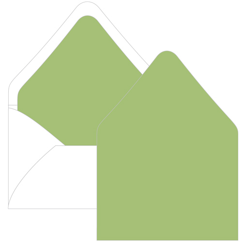 Olive Green Euro Flap Envelope Liner - A1 Gmund Colors Matt