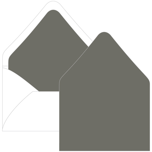 Slate Gray Euro Flap Envelope Liner - A1 Gmund Colors Matt