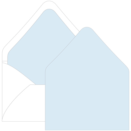 Light Sky Blue Euro Flap Envelope Liner - A6 Gmund Colors Matt
