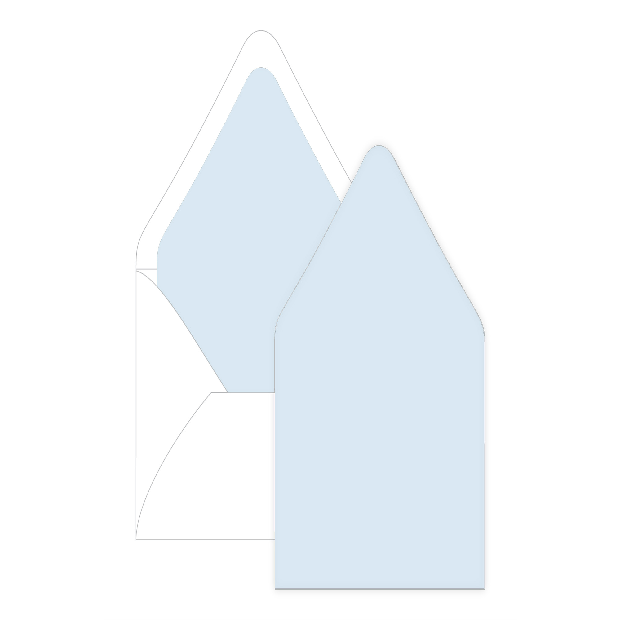 Light Sky Blue Euro Flap Envelope Liner - 6 1/2 x 6 1/2 Gmund Colors Matt