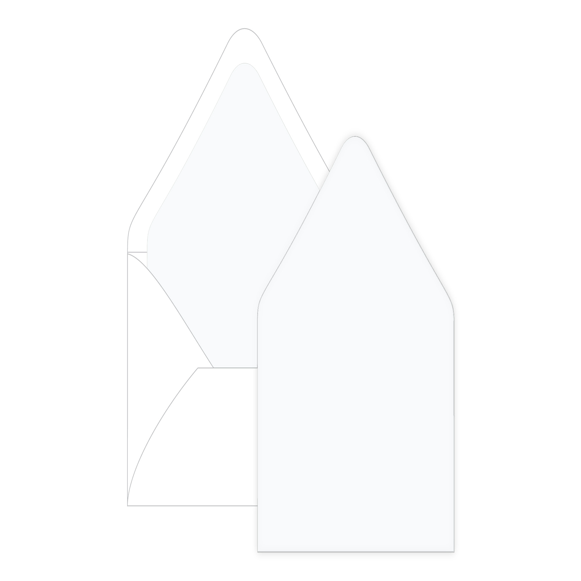 Wedding White Euro Flap Envelope Liner - 6 1/2 x 6 1/2 Gmund Colors Matt