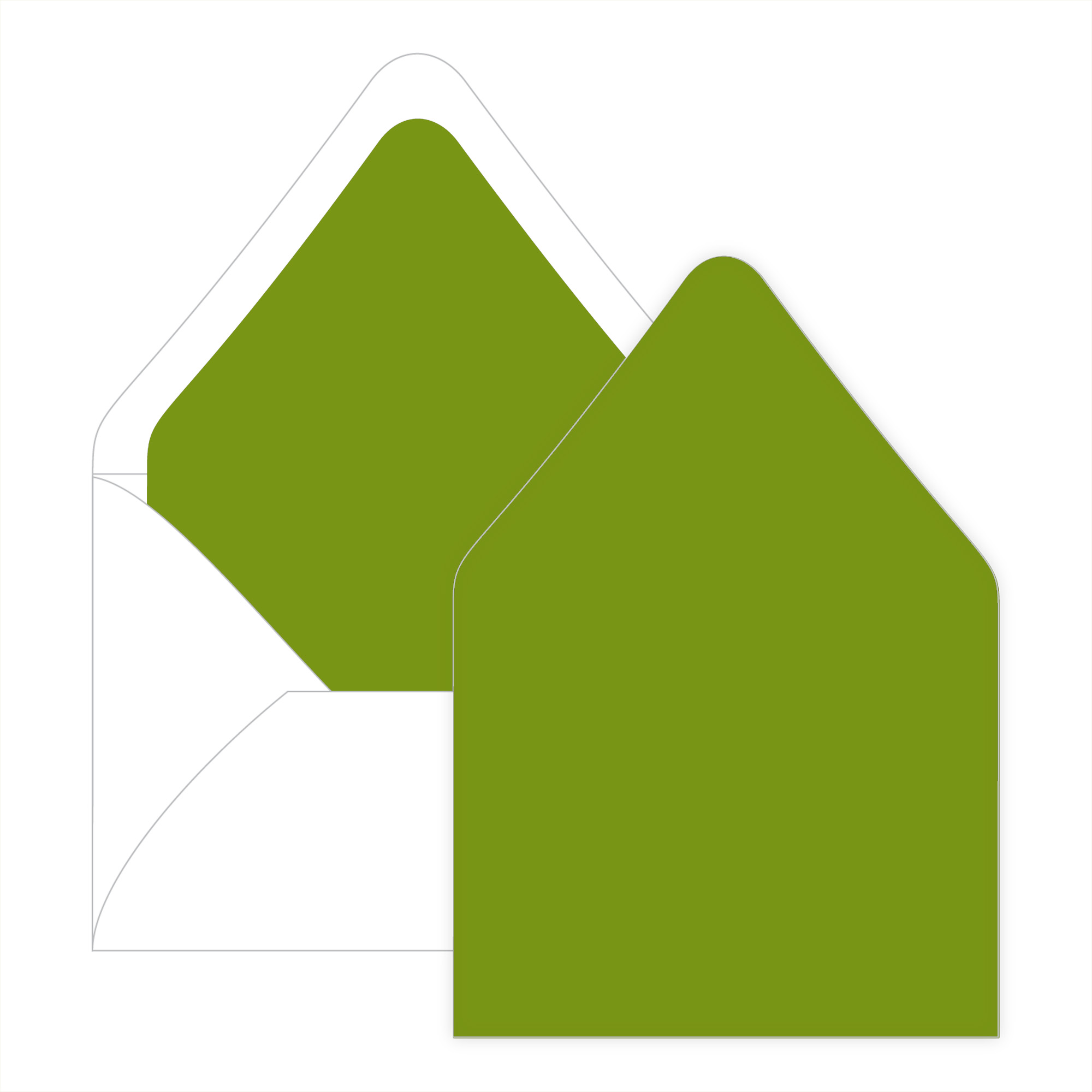 Grass Green Euro Flap Envelope Liner - A7 Gmund Colors Matt