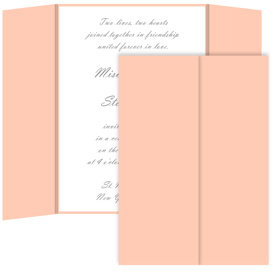 Gatefold Invitation Enclosure - 5 x 7, Matte Blush Peach