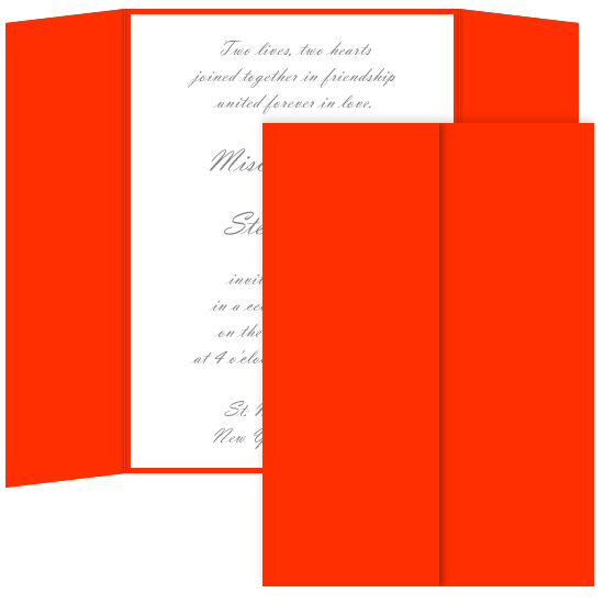 Gatefold Invitation Enclosure - 5 x 7, Matte Cayenne