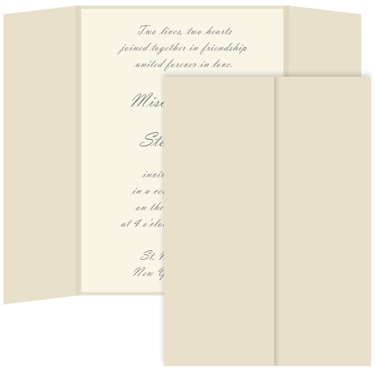 Gatefold Invitation Enclosure - 5 x 7, Matte Chardonnay