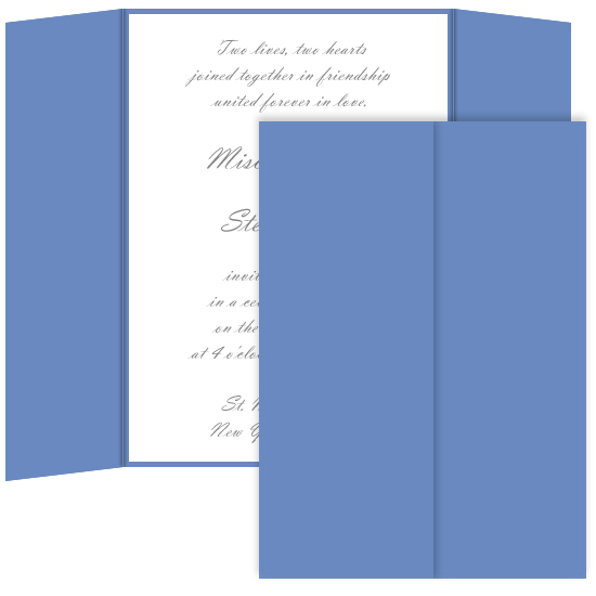 Gatefold Invitation Enclosure - 5 x 7, Matte Cornflower Blue