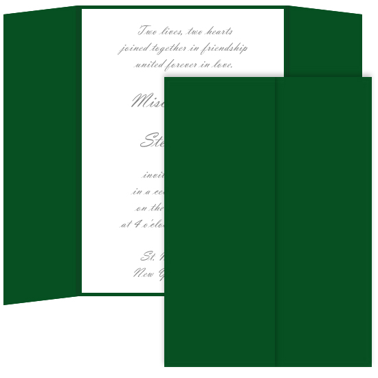 Gatefold Invitation Enclosure - 5 x 7, Matte Emerald Green