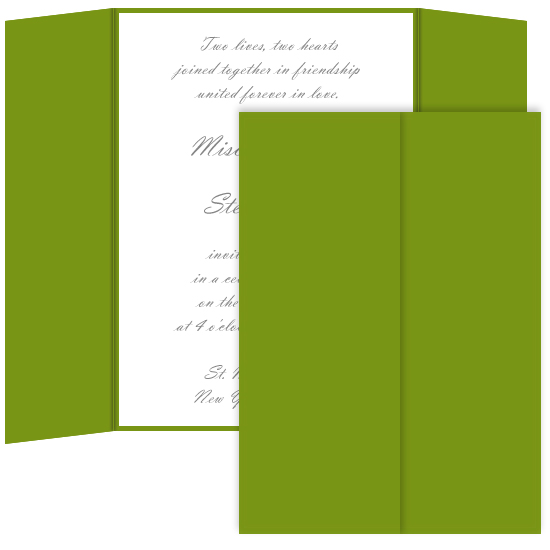 Gatefold Invitation Enclosure - 5 x 7, Matte Grass Green