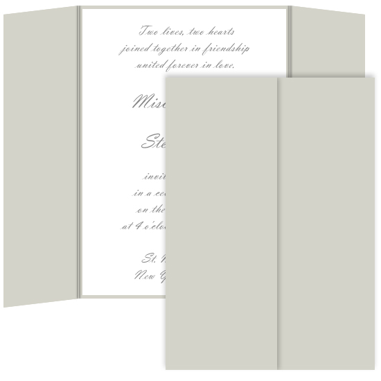 Gatefold Invitation Enclosure - 5 x 7, Matte Neutral Gray
