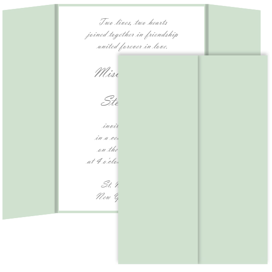 Gatefold Invitation Enclosure - 5 x 7, Matte Pale Teal