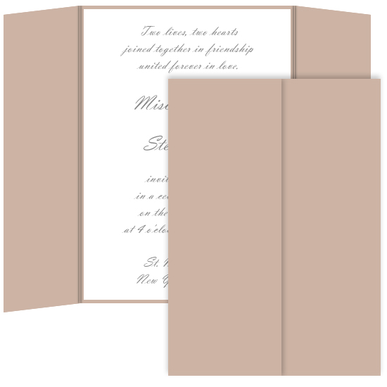 Gatefold Invitation Enclosure - 5 x 7, Matte Sandy Beige