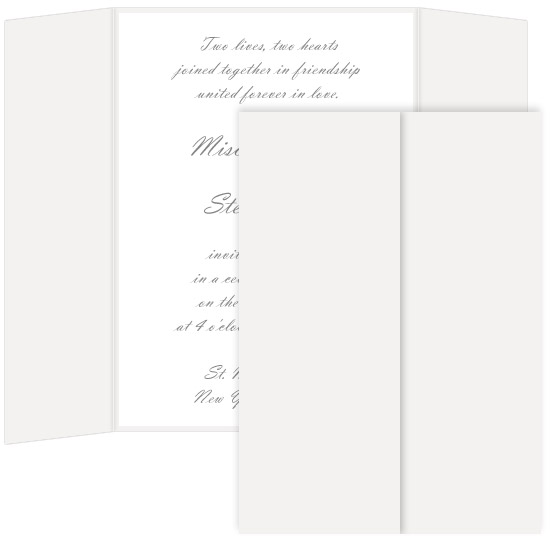 Gatefold Invitation Enclosure - 5 x 7, Matte Snow White