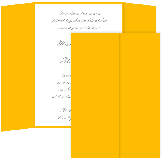 Gatefold Invitation Enclosure - 5 x 7, Matte Sun Glow