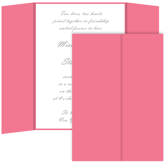 Gatefold Invitation Enclosure - 5 x 7, Matte Vibrant Pink