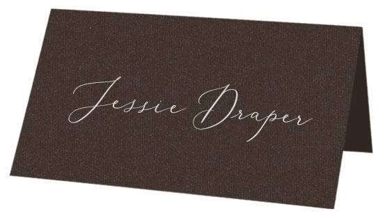 Chocolate Brown Folded Place Card - Gmund Colors Metallic 115C
