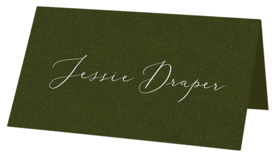 Forest Green Folded Place Card - Gmund Colors Metallic 133C