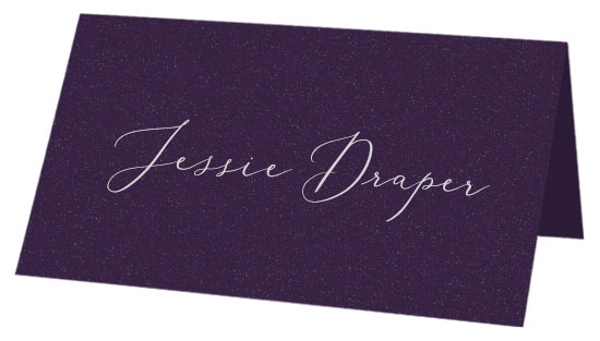 Grape Purple Folded Place Card - Gmund Colors Metallic 115C
