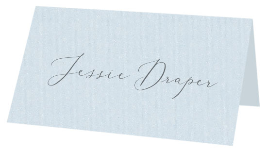 Light Sky Blue Folded Place Card - Gmund Colors Metallic 92C