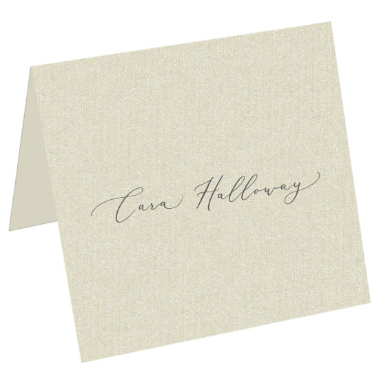 Chardonnay Beige Square Place Card - Gmund Colors Metallic 92C