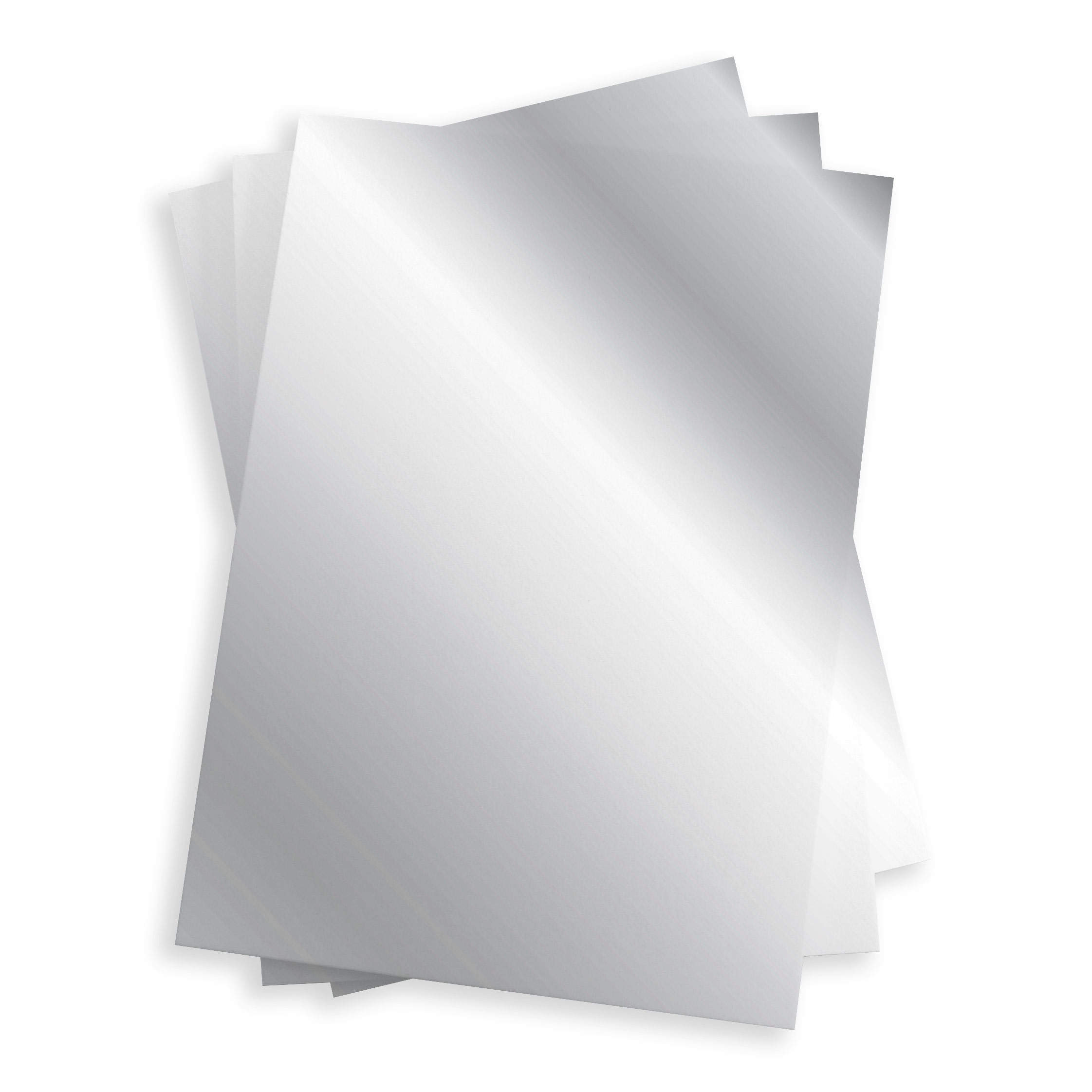 Silver Foil Mirror Flat Card - A1 Kromekote 3 1/2 x 4 7/8 105C