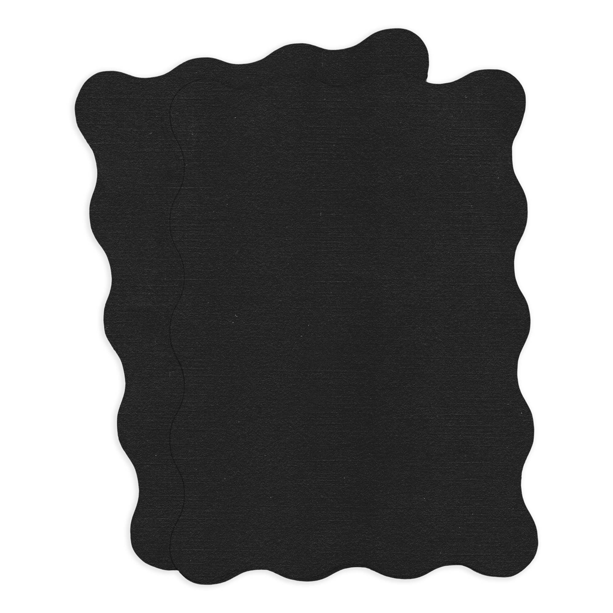 Epic Black Linen Wavy Edge Invitation Card - A2 (4 1/4 x 5 1/2) LCI Linen 100lb