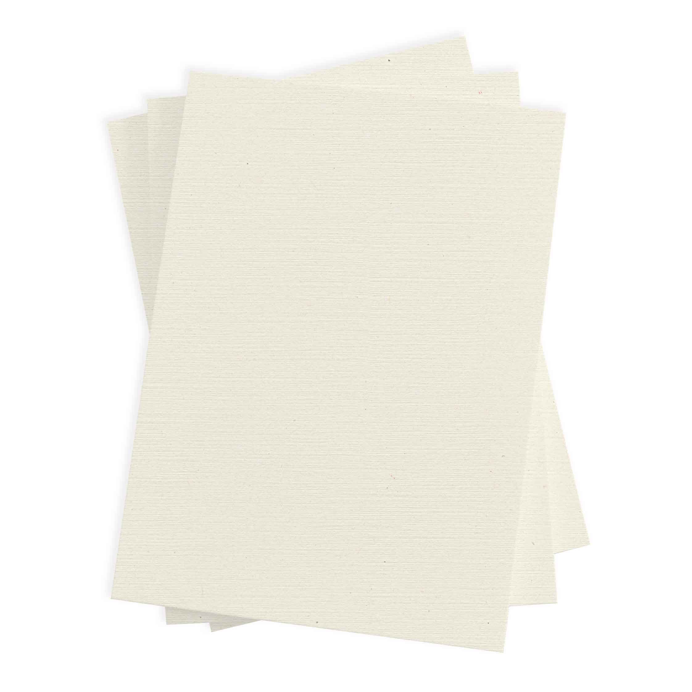 Natural White Flat Card - A6 LCI Linen 4 1/2 x 6 1/4 100C