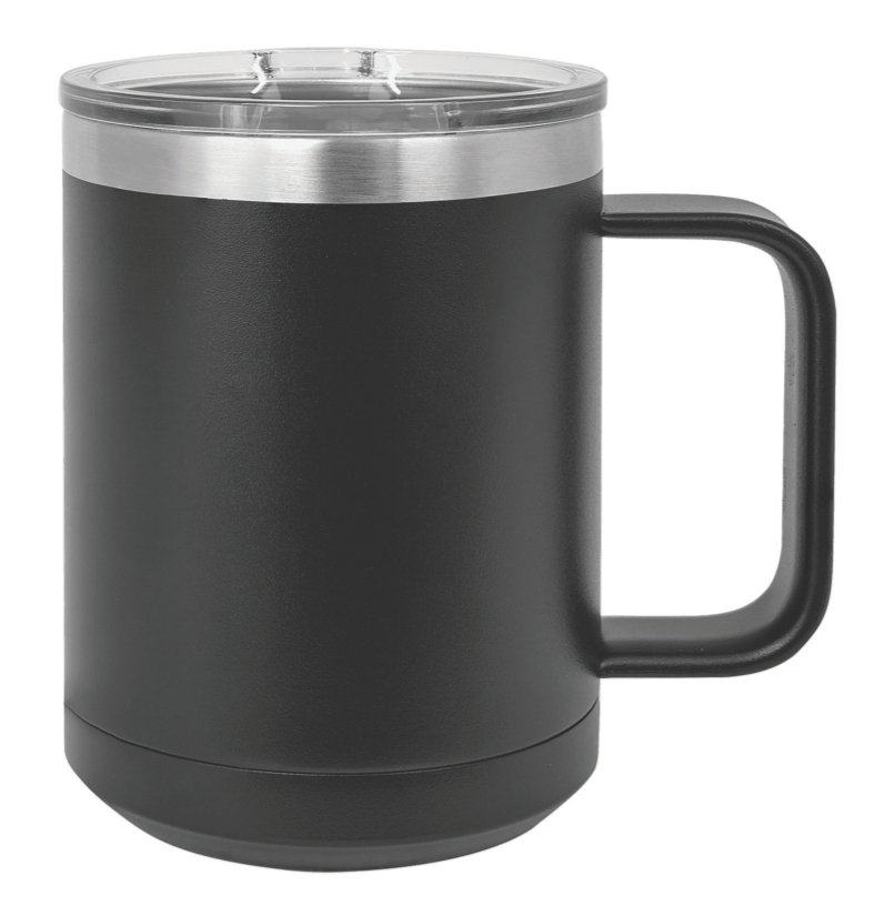 Black 15 oz Insulated Mug with Slider Lid