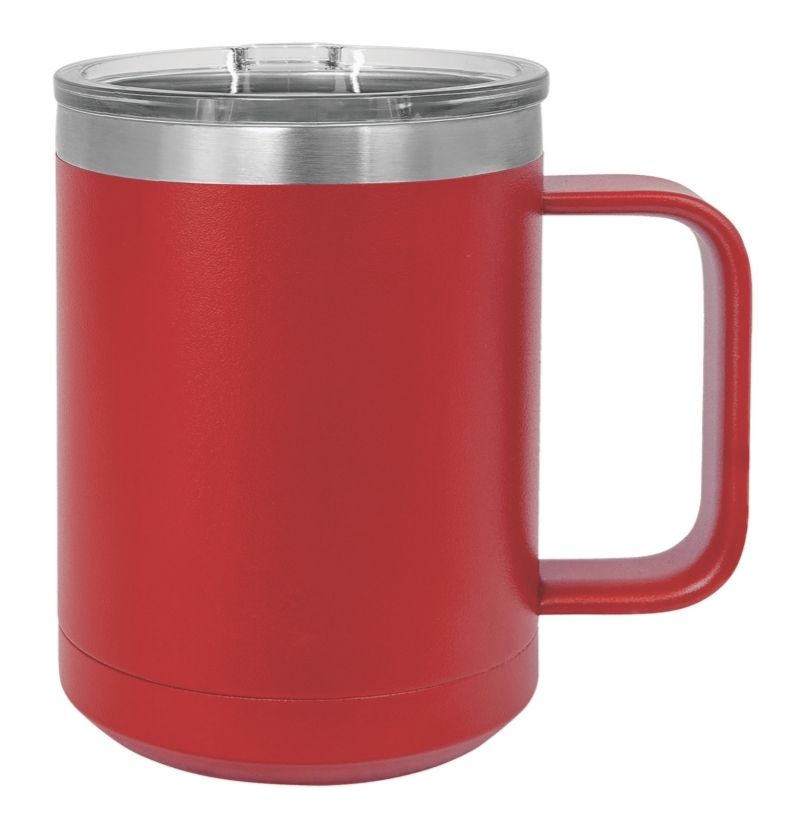 Red 15 oz Insulated Travel Mug with Slider Lid