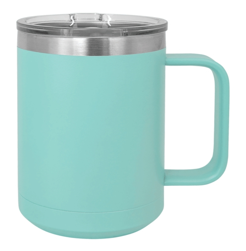 Teal 15 oz. Insulated Travel Mug with Slider Lid