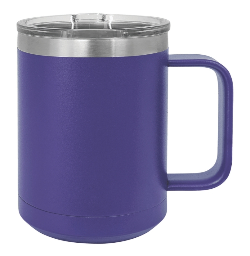 Purple 15 oz. Insulated Travel Mug with Slider Lid