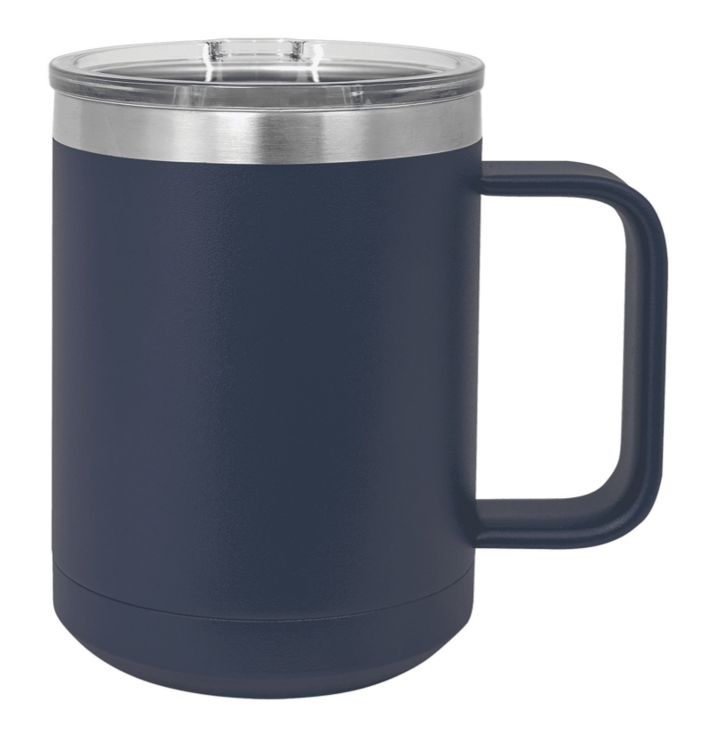 Navy Blue 15 oz. Insulated Travel Mug with Slider Lid