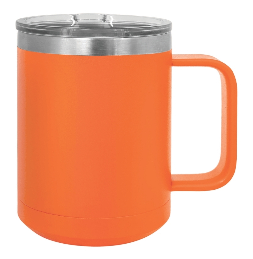 Orange 15 oz. Insulated Travel Mug with Slider Lid