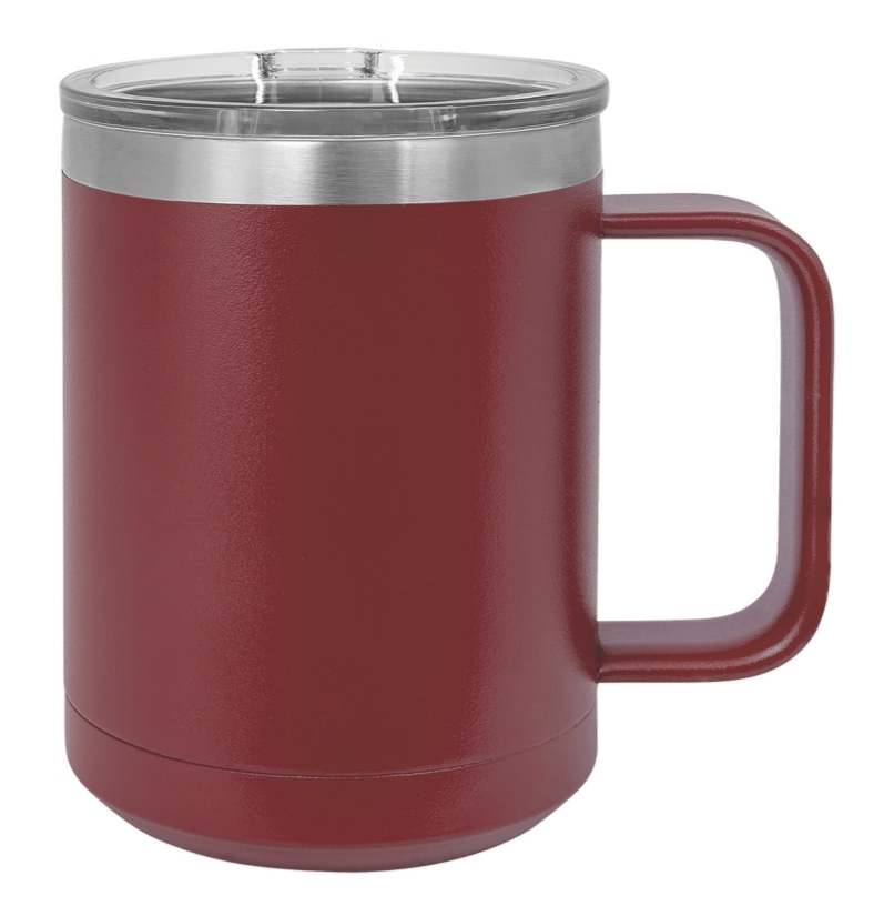 Maroon 15 oz. Insulated Travel Mug with Slider Lid