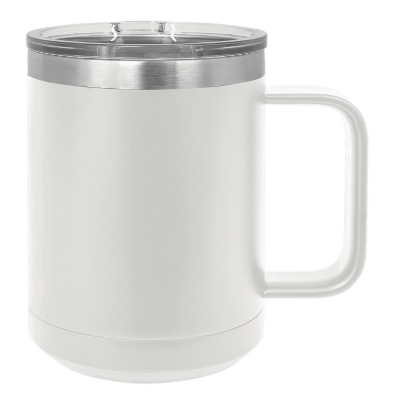 White 15 oz. Insulated Travel Mug with Slider Lid