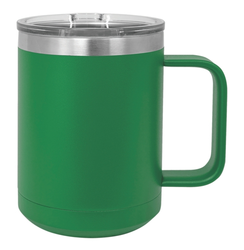 Green 15 oz. Insulated Travel Mug with Slider Lid