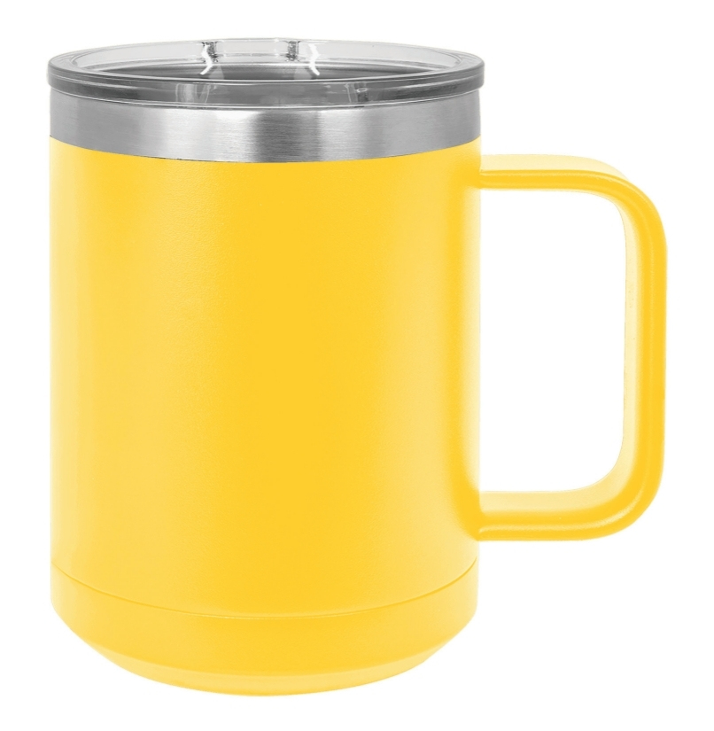 Yellow 15 oz. Insulated Travel Mug with Slider Lid