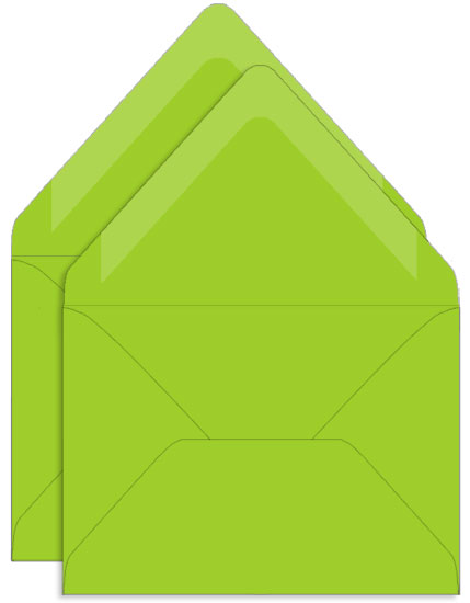 Leaf Green Double Envelopes - A7 Gmund Colors Matt 5 1/4 x 7 1/4 Euro Flap 68T