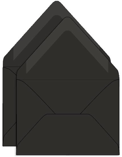 Licorice Black Double Envelopes - A7 Gmund Colors Matt 5 1/4 x 7 1/4 Euro Flap 81T