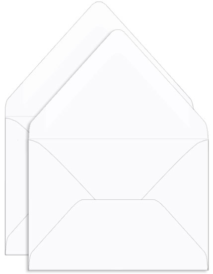 Fluorescent White Double Envelopes - A7 Gmund Colors Matt 5 1/4 x 7 1/4 Euro Flap 91T