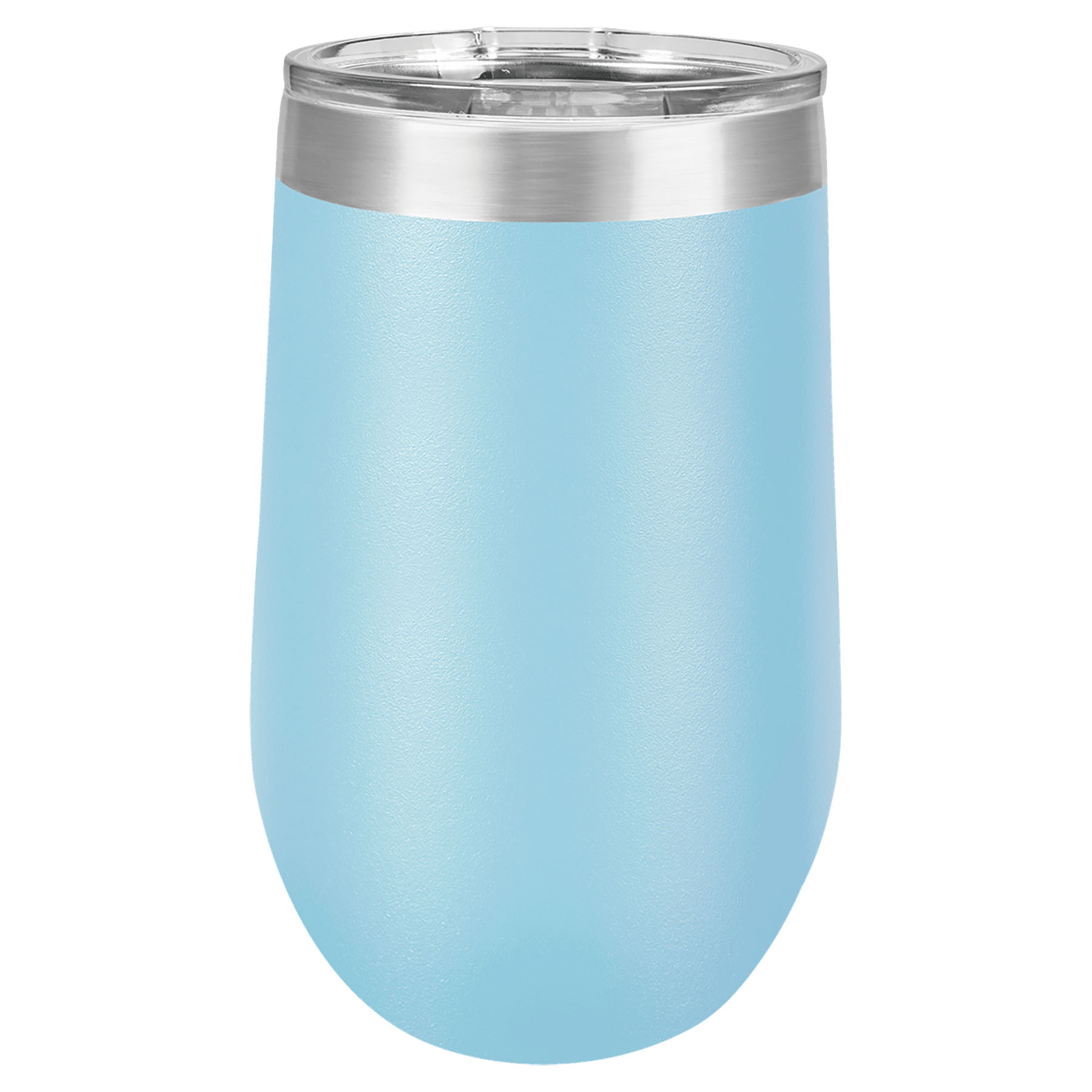 Light Blue 16 oz. Personalized Stemless Tumbler with Lid