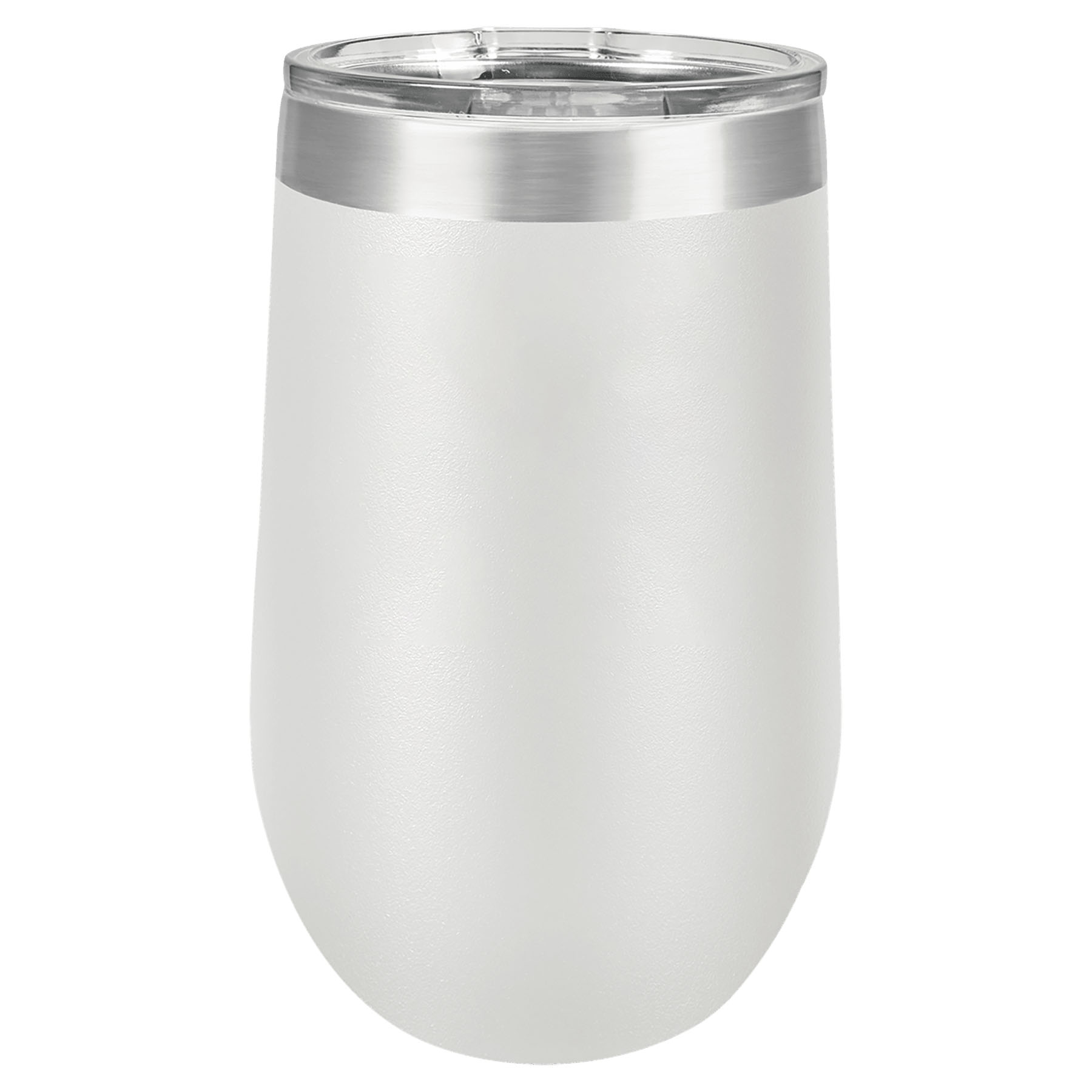 White 16 oz. Personalized Stemless Tumbler with Lid