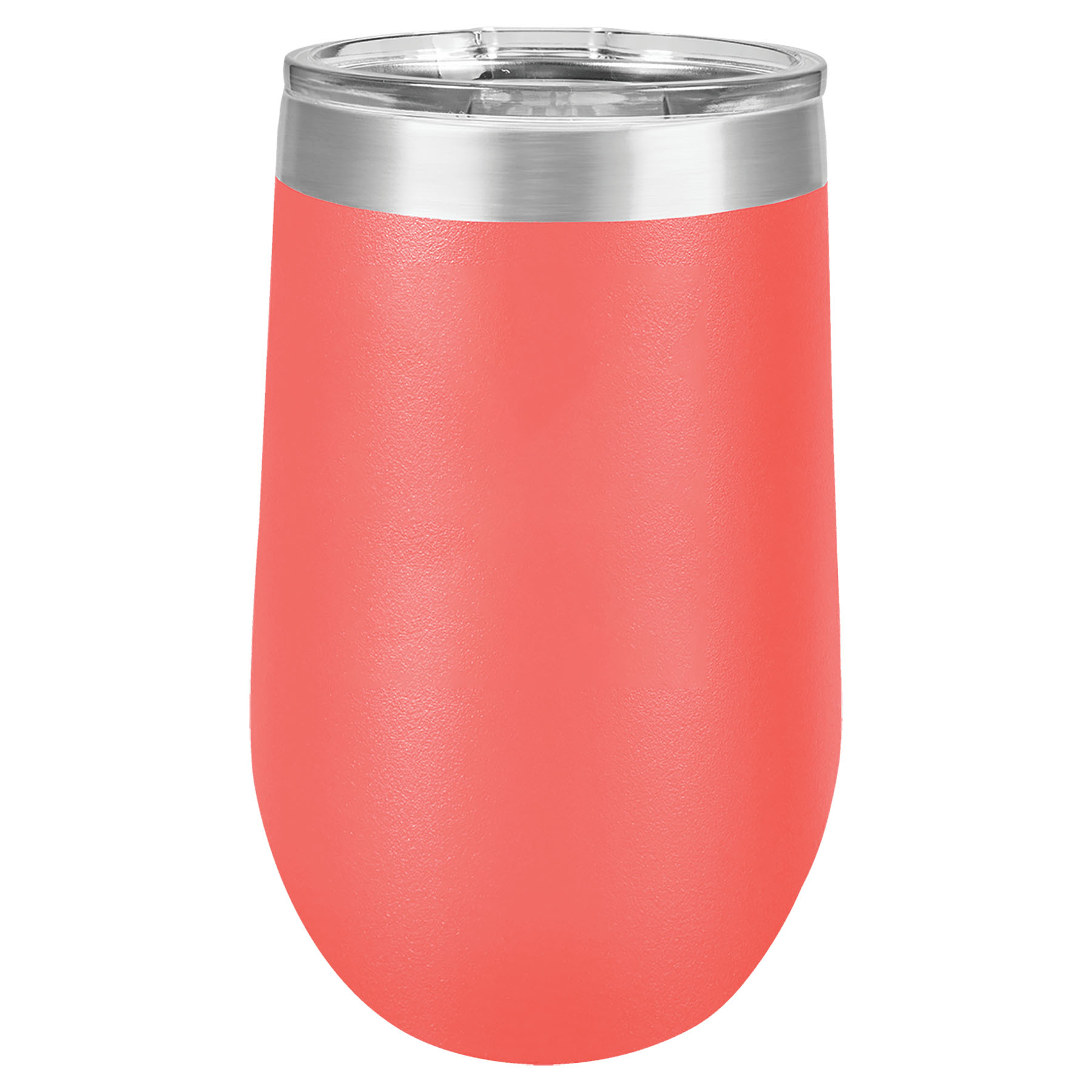 Bright Coral 16 oz. Personalized Stemless Tumbler with Lid