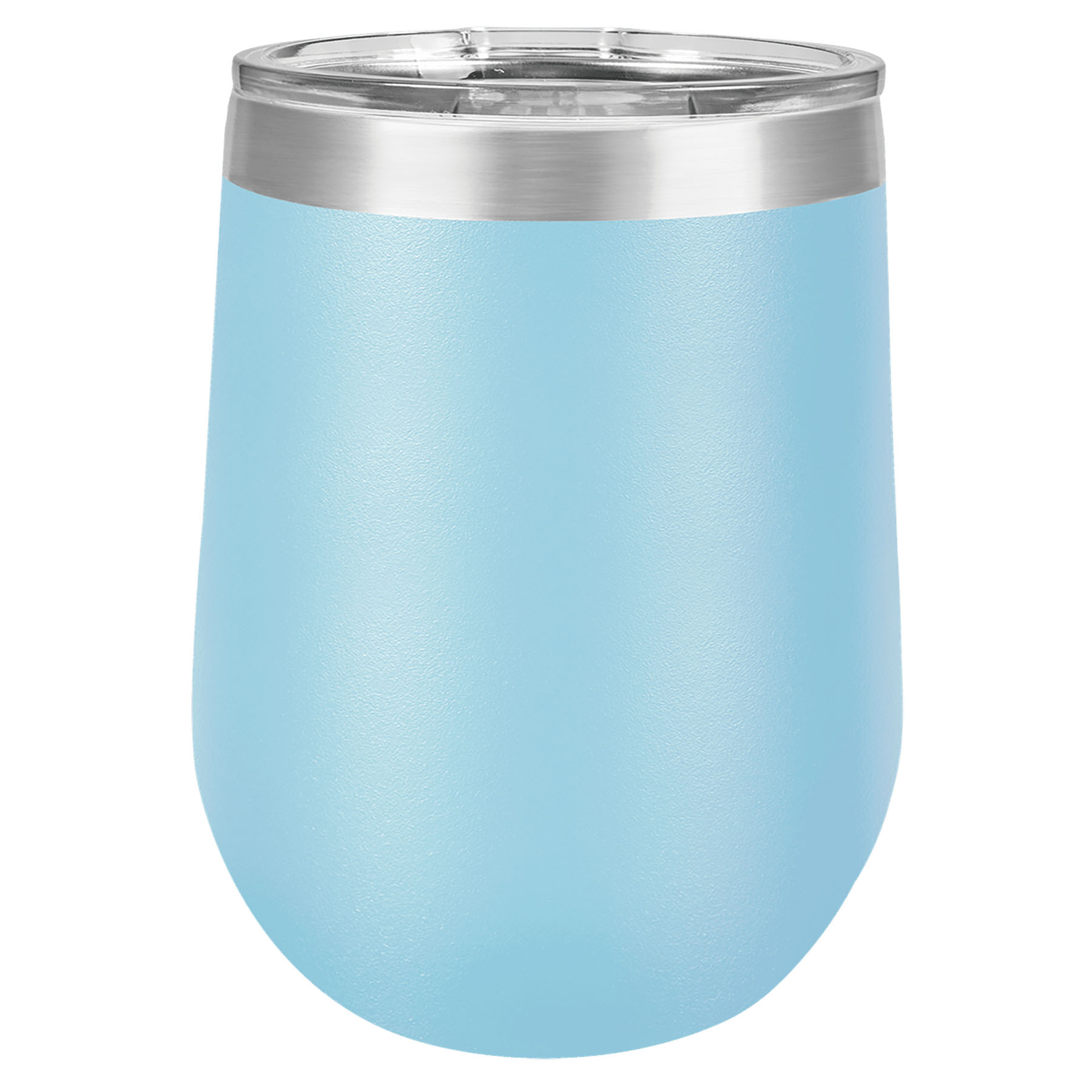 Light Blue 12 oz. Personalized Stemless Tumbler with Lid