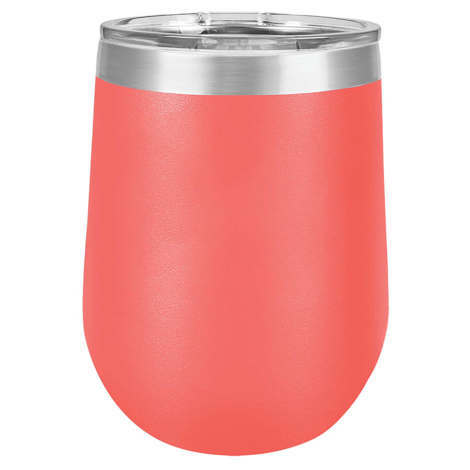 Bright Coral 12 oz. Personalized Stemless Tumbler with Lid