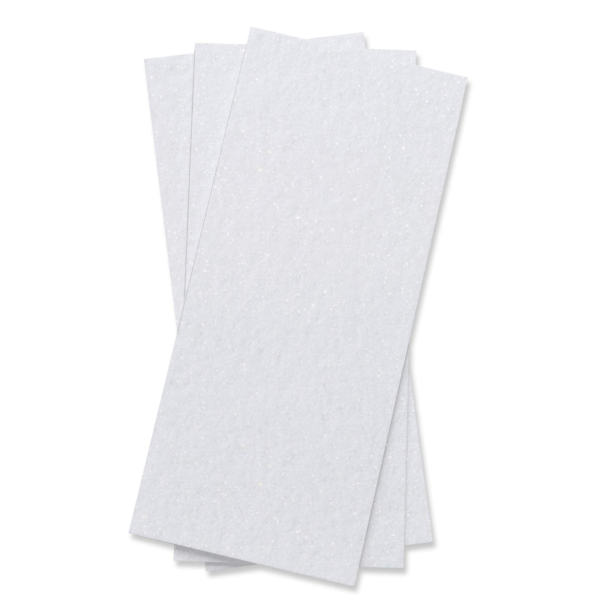 White Metallic Felt Flat Card - Slim Gmund Moonlight White Glance 4 x 9 1/4 131C