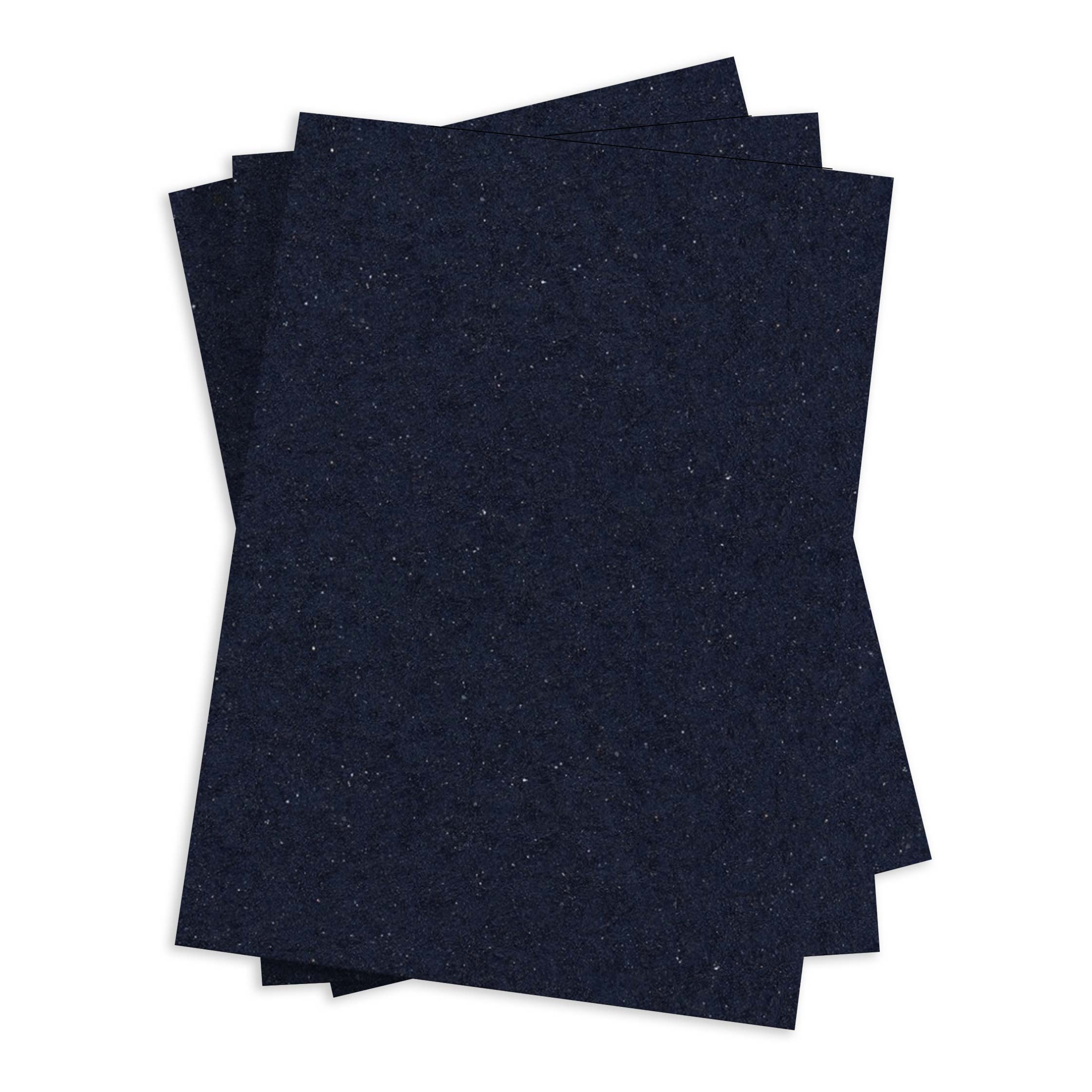 Navy Metallic Felt Flat Card - A7.5 Gmund Moonlight Night Glance 5 3/8 x 7 1/4 131C