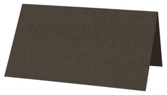 Bubinga Brown Folded Place Card - Gmund Wood Grain 111C