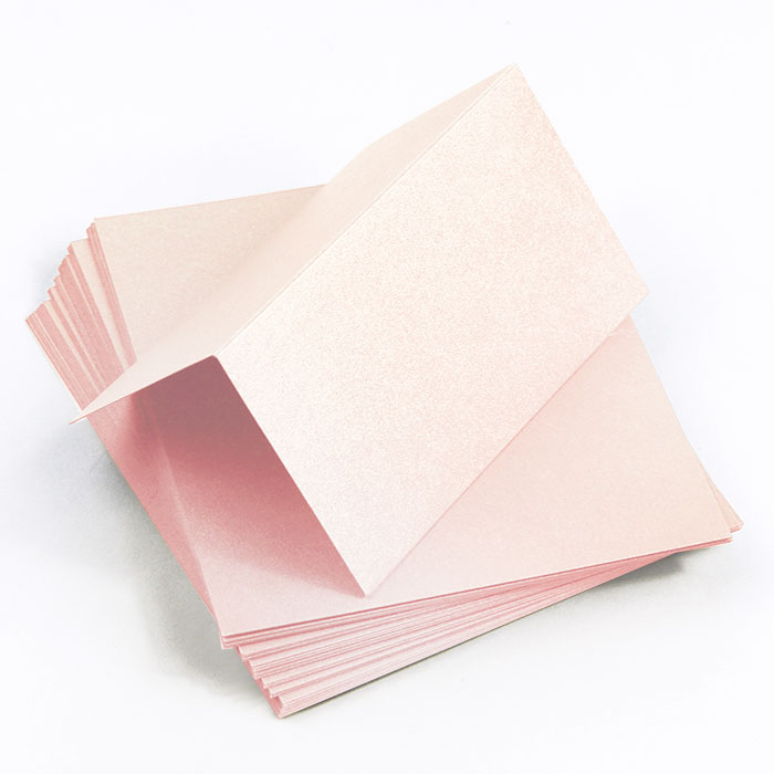 Coral Folded Place Card - Stardream Metallic 105C